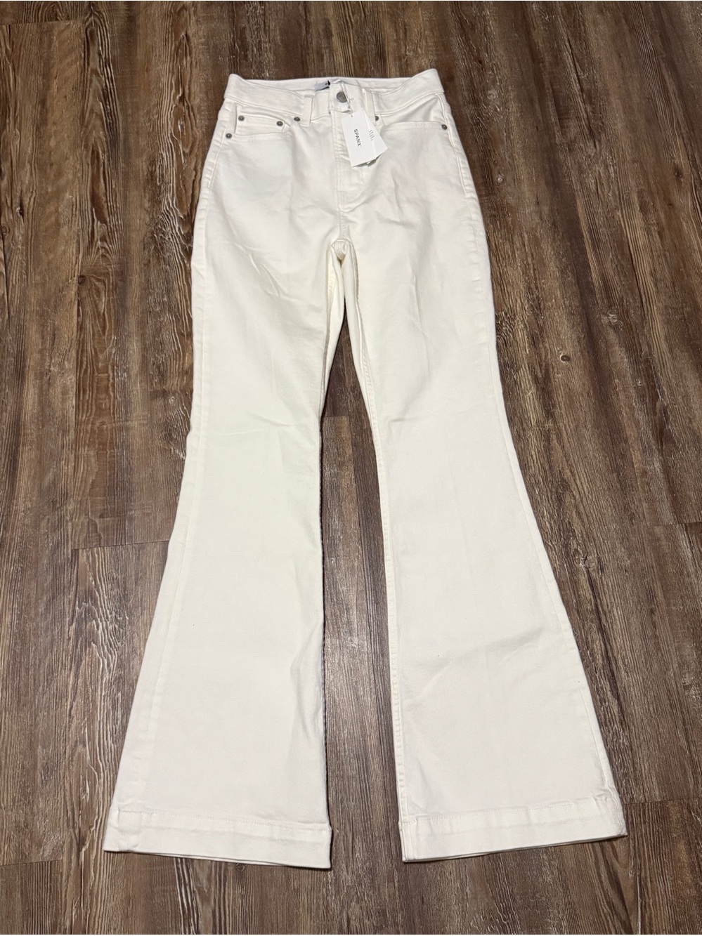 Spanx Redefine Flare Jeans Women's 4 High Rise in Crisp White Wash Denim NWT
